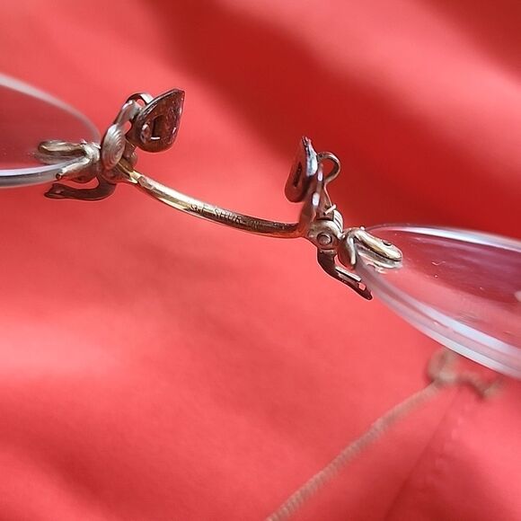 Antique Victorian Ladies Pince~nez Spectacles With Gold Tone Hair Pin & Chain - Picture 9 of 12